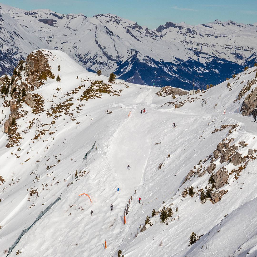 Skiroute am Plan du Fou - ein Highlight als Zuschauer.