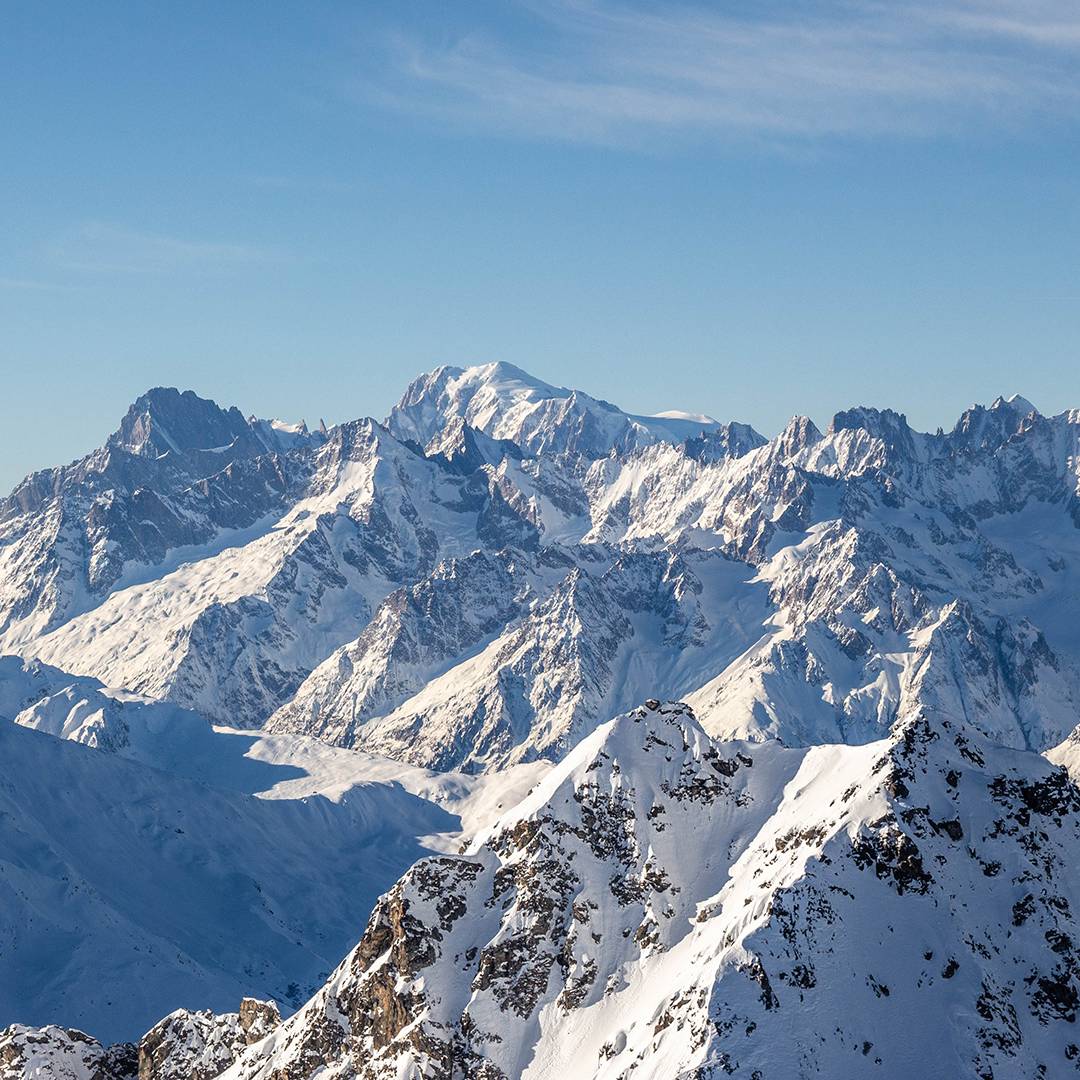 Einmal mit Schwiegermama ganz nach oben: Mont Fort Blickrichtung Mont Blanc.
